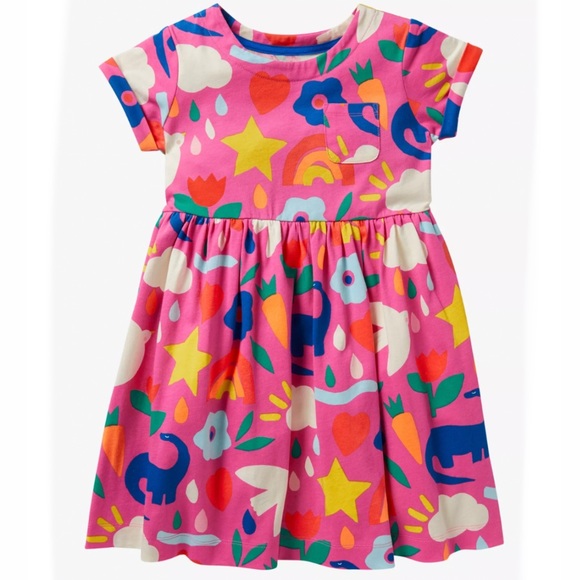 Mini Boden Other - Mini Boden Children's Fun Jersey Dress, Pink Happy Dino